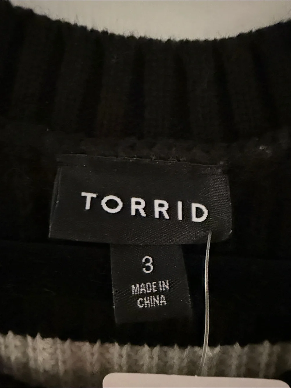 torrid Black and Cream Checker Knit Top - Picture 2 of 3